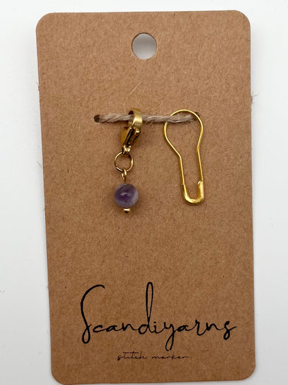 Amethyst mit Karabiner Gold