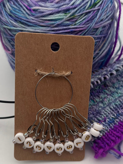 Reihenzähler 1-10 Weiß/Rosa Silber