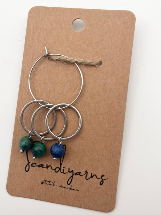 Lapislazuli mit großem Ring 3er Set Silber