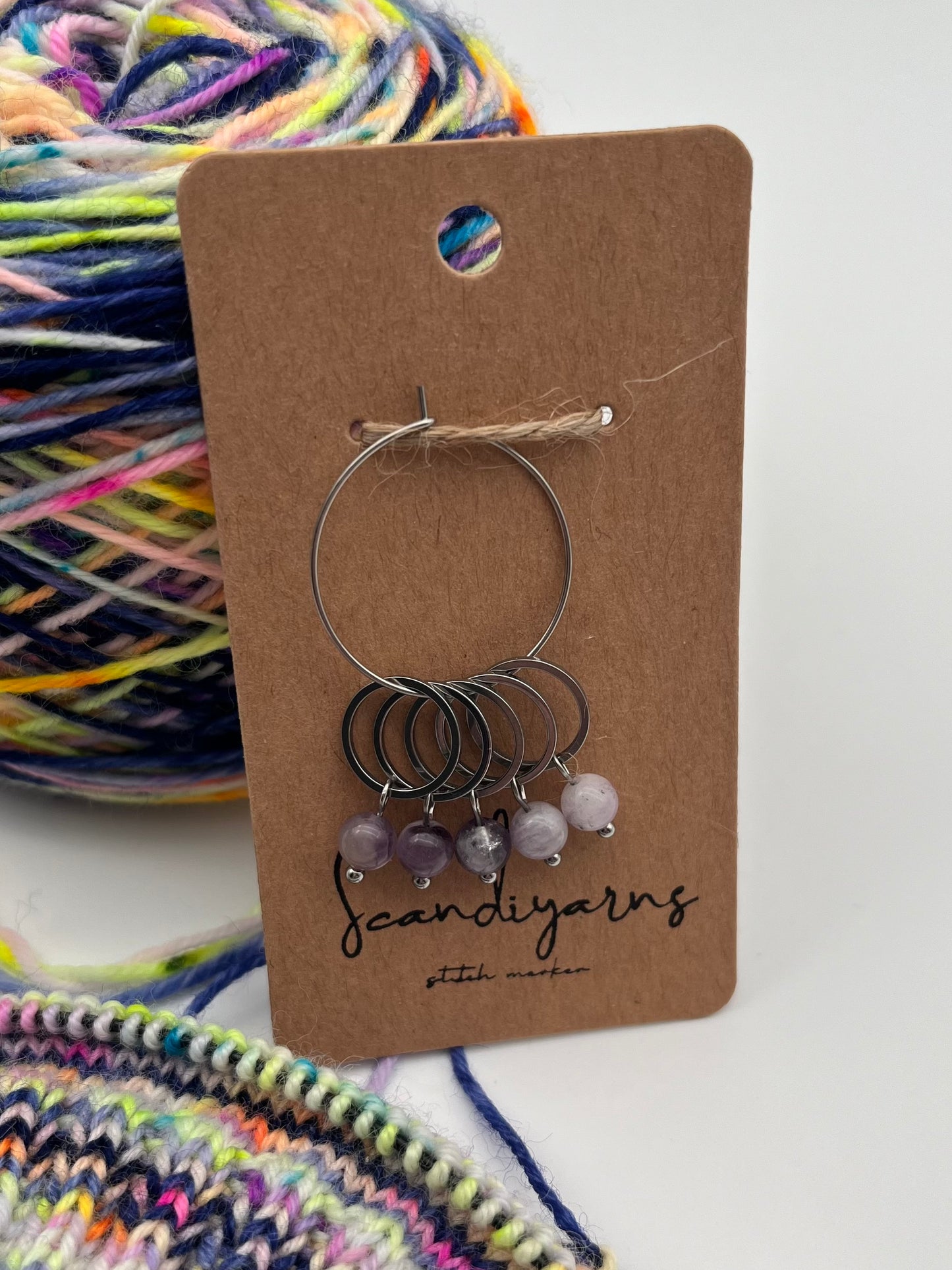 Amethyst mit kleinem Ring 5er Set Silber