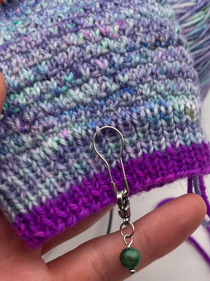 Lapislazuli mit Karabiner Silber