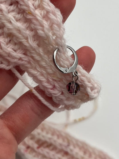 Facettperle Kupfer mit Huggie Silber