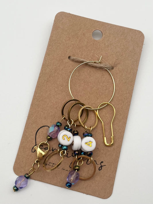 Reihenzähler 1-5 Rondellperle mit kleinem Ring Gold