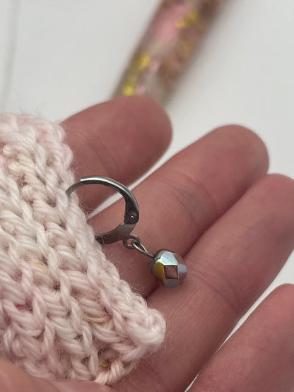 Rondellperlen Schwarz, Bunt, Silber mit Huggie 3er Set Silber