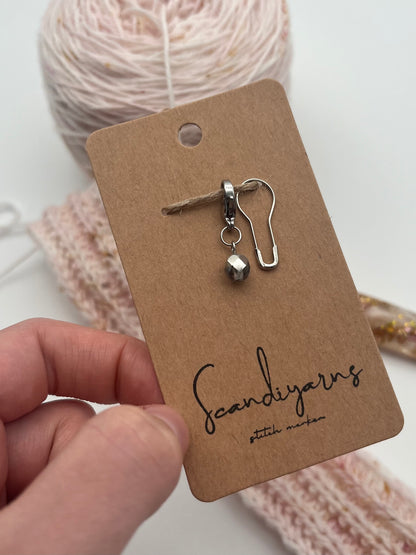 Rondellperle Silber mit Karabiner Silber