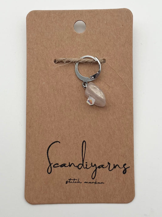 Fluorit und Facettperle mit Huggie Silber