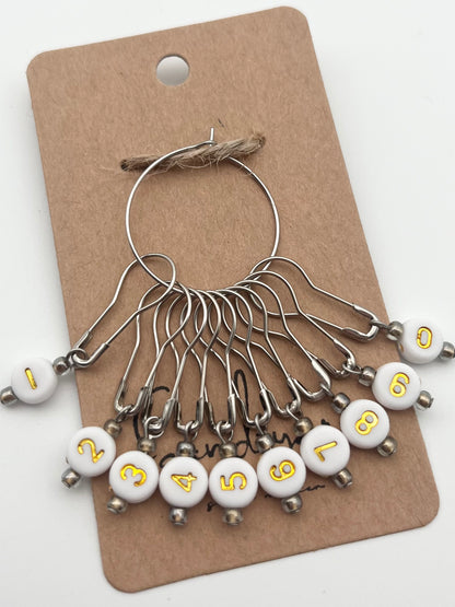 Reihenzähler 1-10 Weiß/Grau Silber