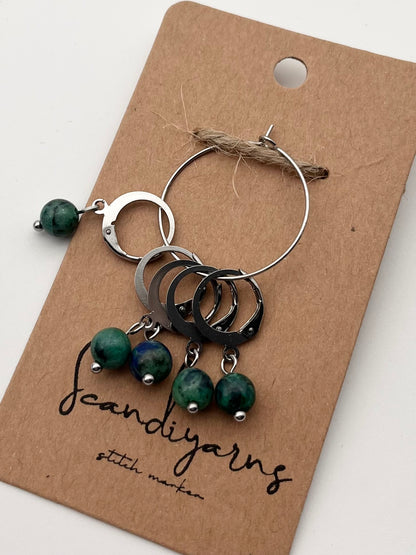 Lapislazuli mit Huggie 5er Set Silber