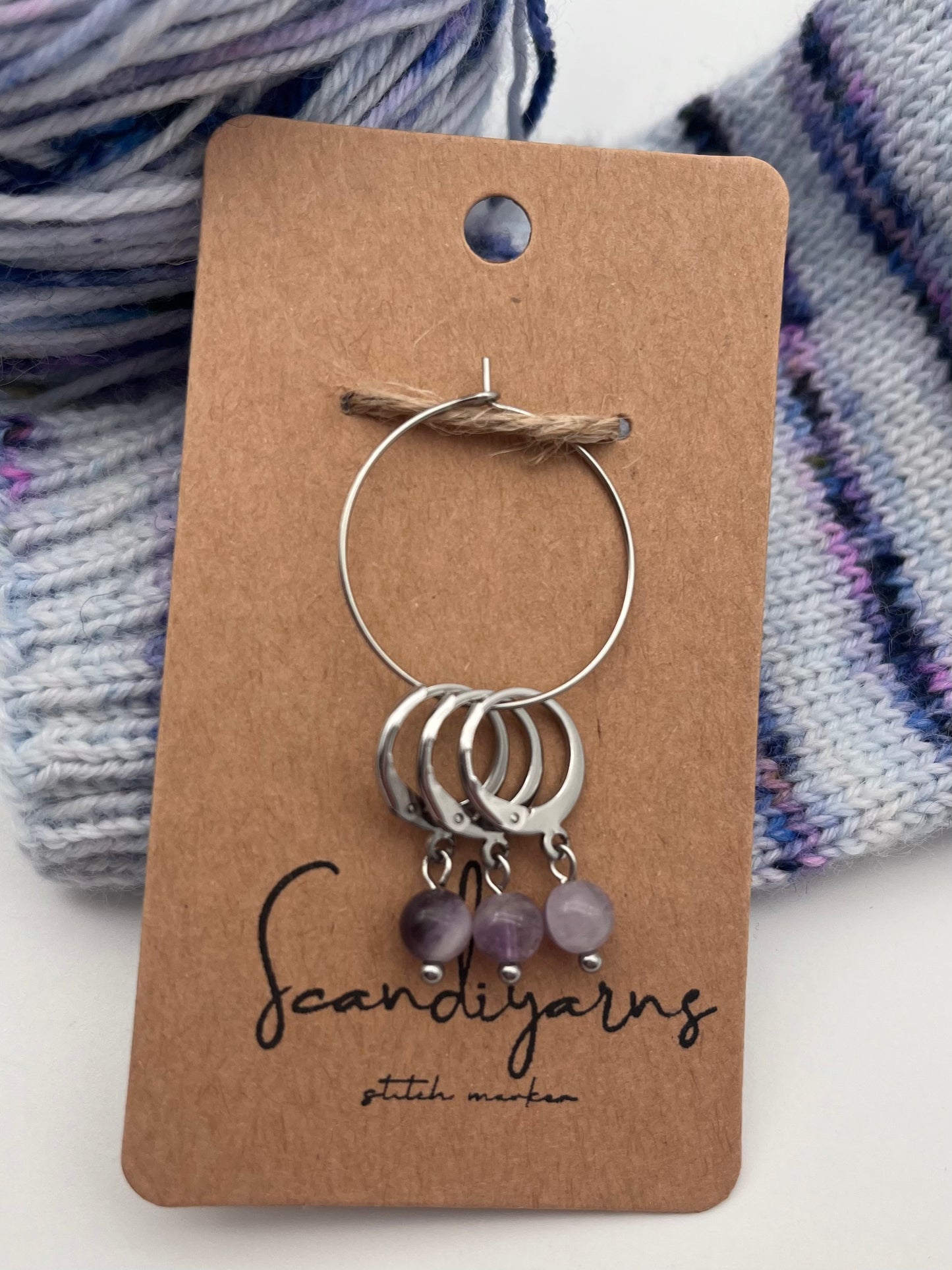 Amethyst mit Huggie 3er Set Silber