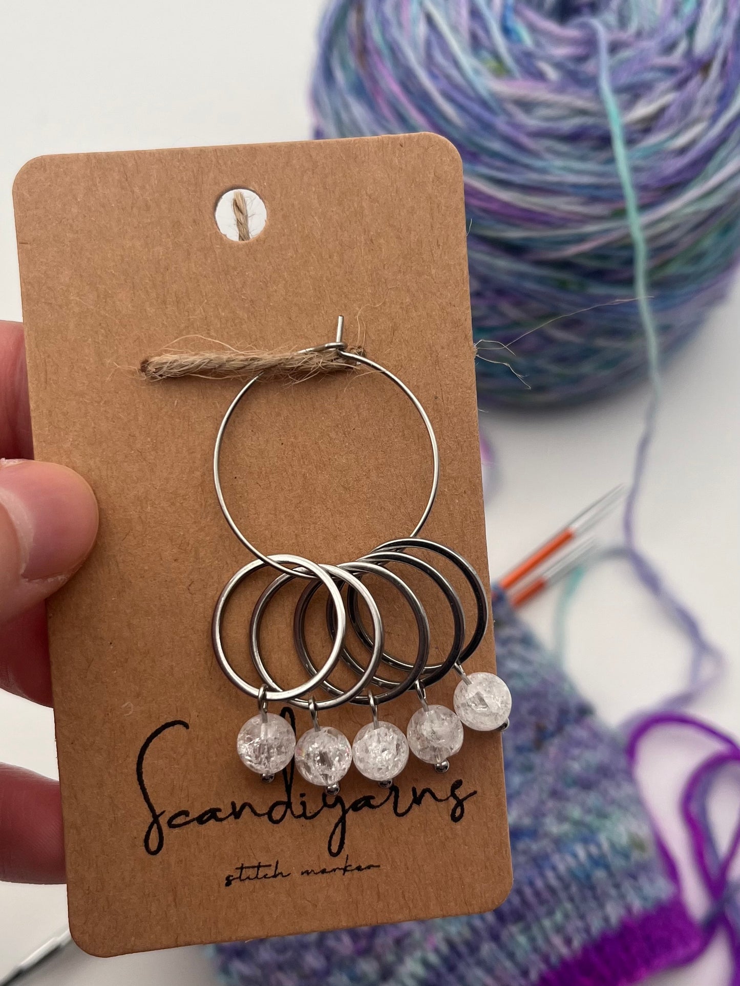 Quarz mit großem Ring 5er Set Silber