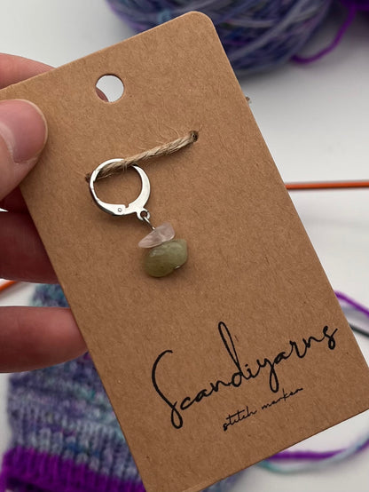 Morganit Stein mit Huggie Silber