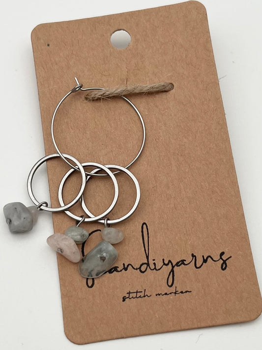 Morganit Stein mit großem Ring 3er Set Silber