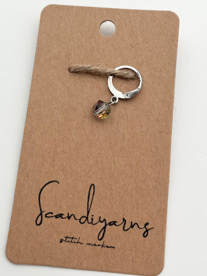 Facettperle Rosa mit Huggie Silber