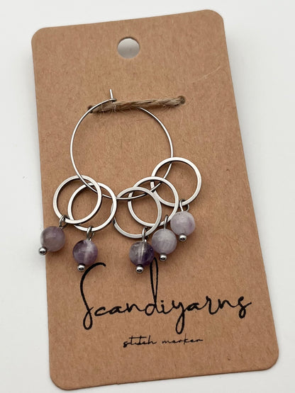 Amethyst mit kleinem Ring 5er Set Silber