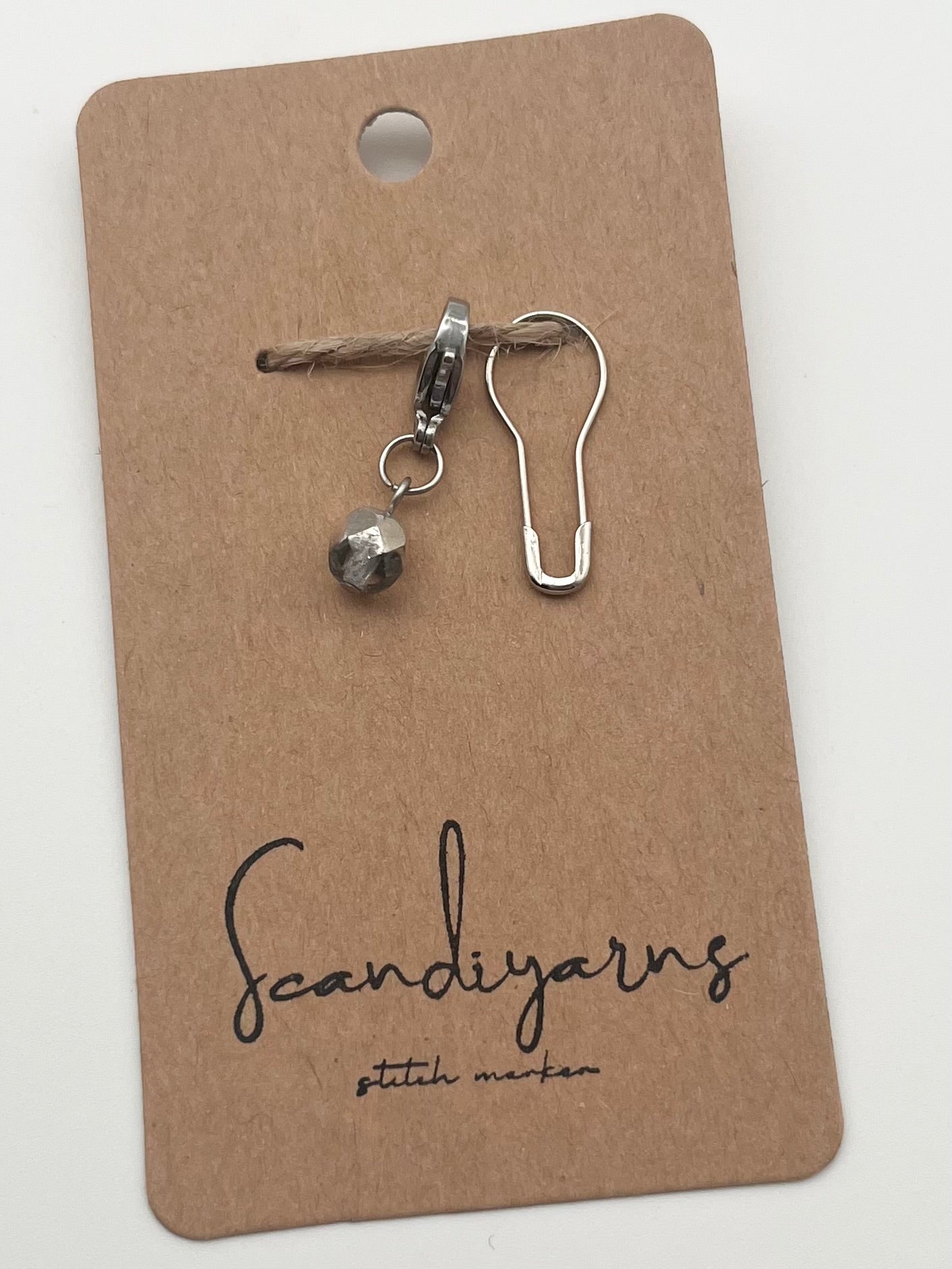 Rondellperle Silber mit Karabiner Silber