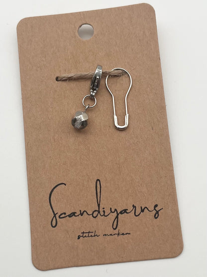 Rondellperle Silber mit Karabiner Silber