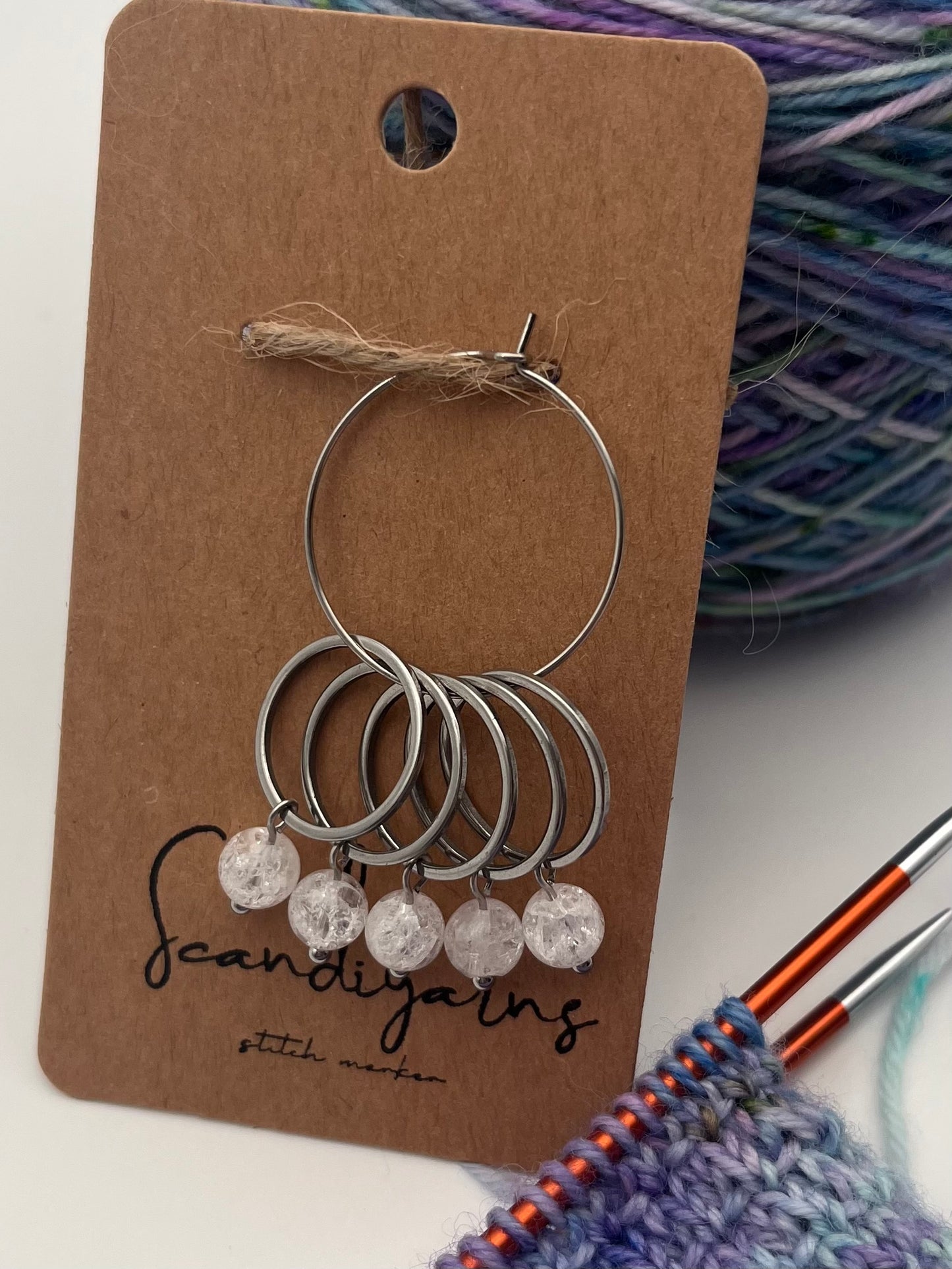 Quarz mit großem Ring 5er Set Silber