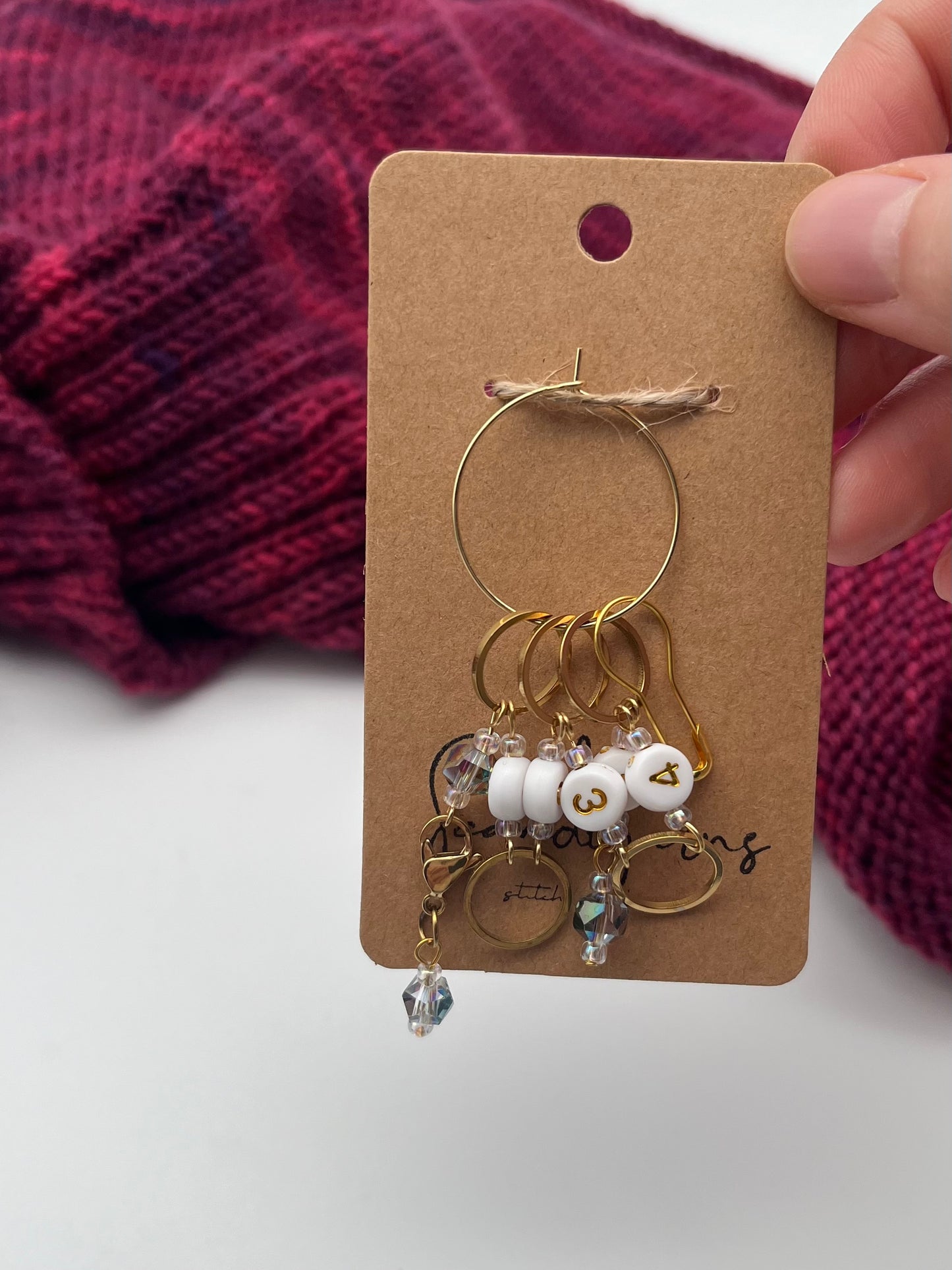 Reihenzähler 1-5 Facettperle mit kleinem Ring Gold