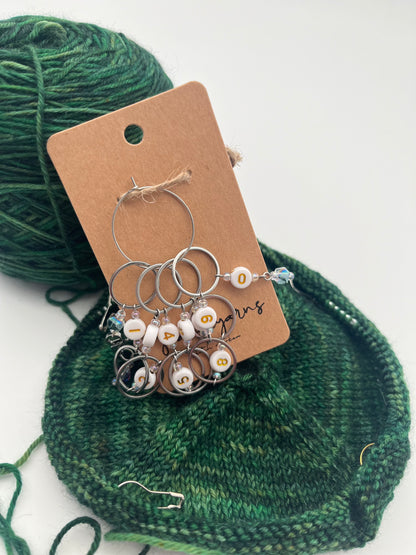 Reihenzähler 1-10 Facettperle mit großem Ring Silber