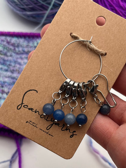 Aventurin mit Karabiner 5er Set Silber