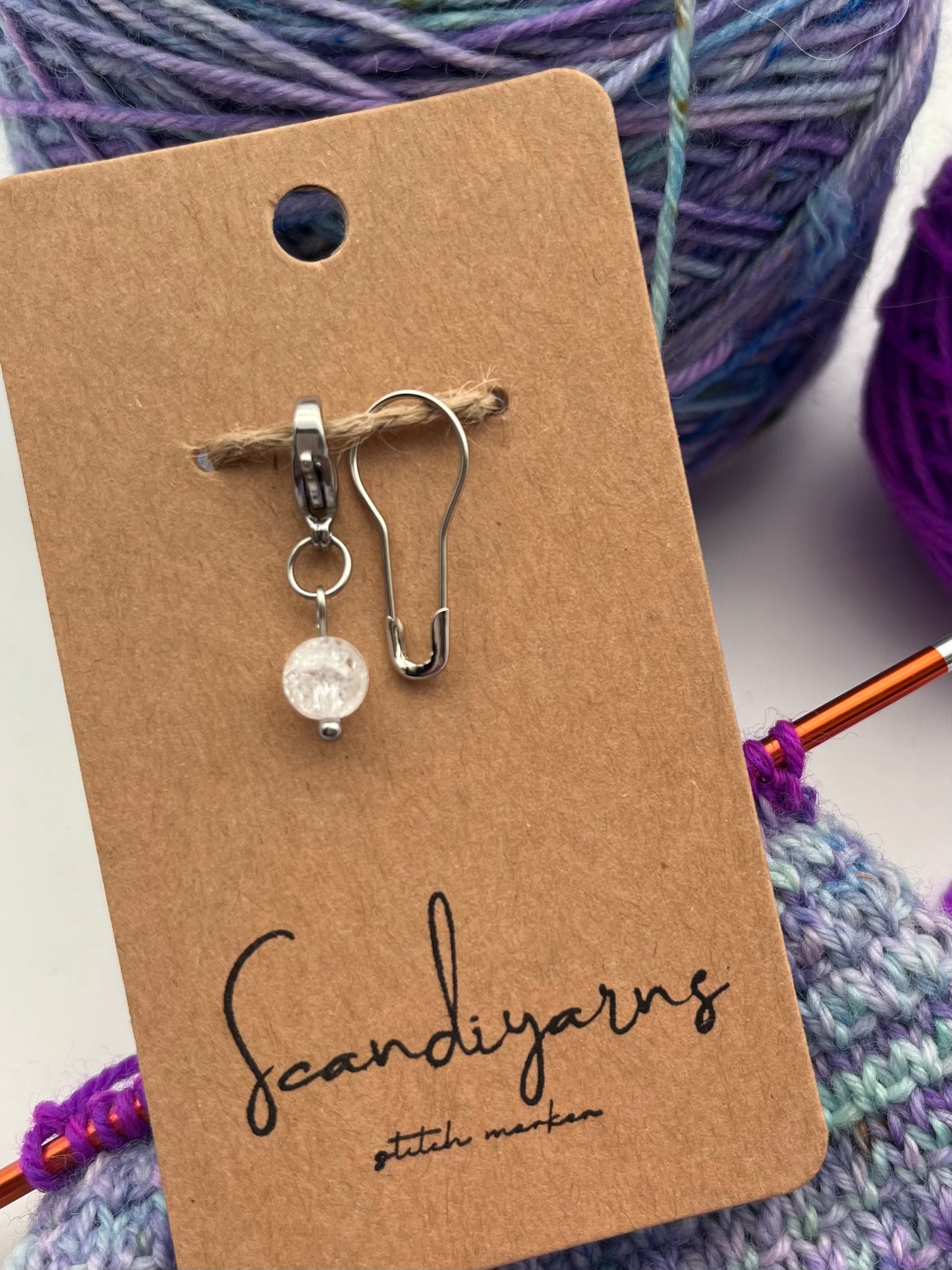 Quarz mit Karabiner Silber