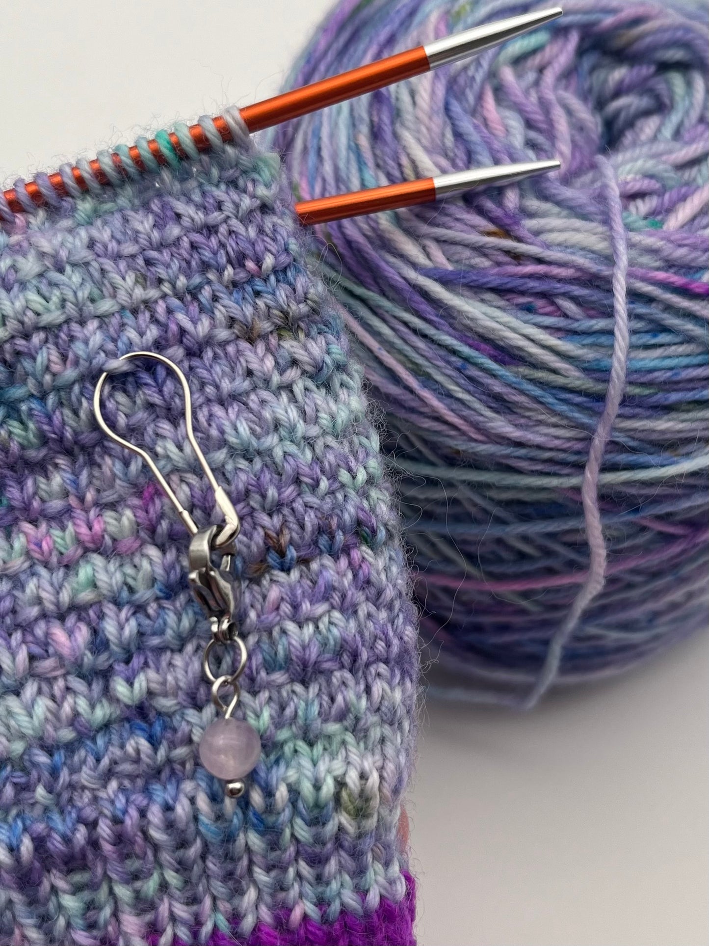 Amethyst mit Karabiner 3er Set Silber