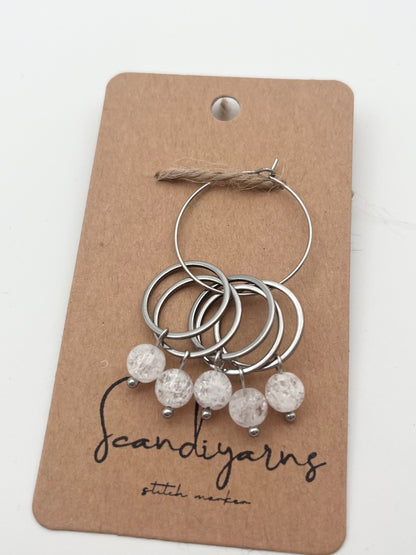 Quarz mit großem Ring 5er Set Silber