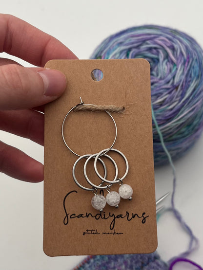 Quarz mit großem Ring 3er Set Silber