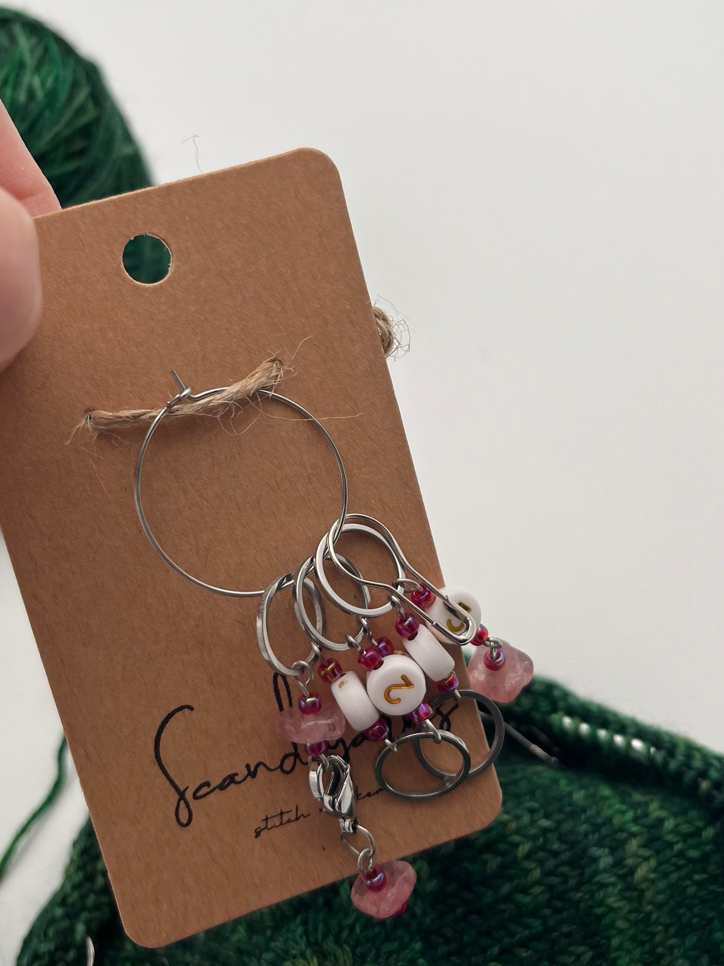 Reihenzähler 1-5 Erdbeerquarz mit kleinem Ring Silber