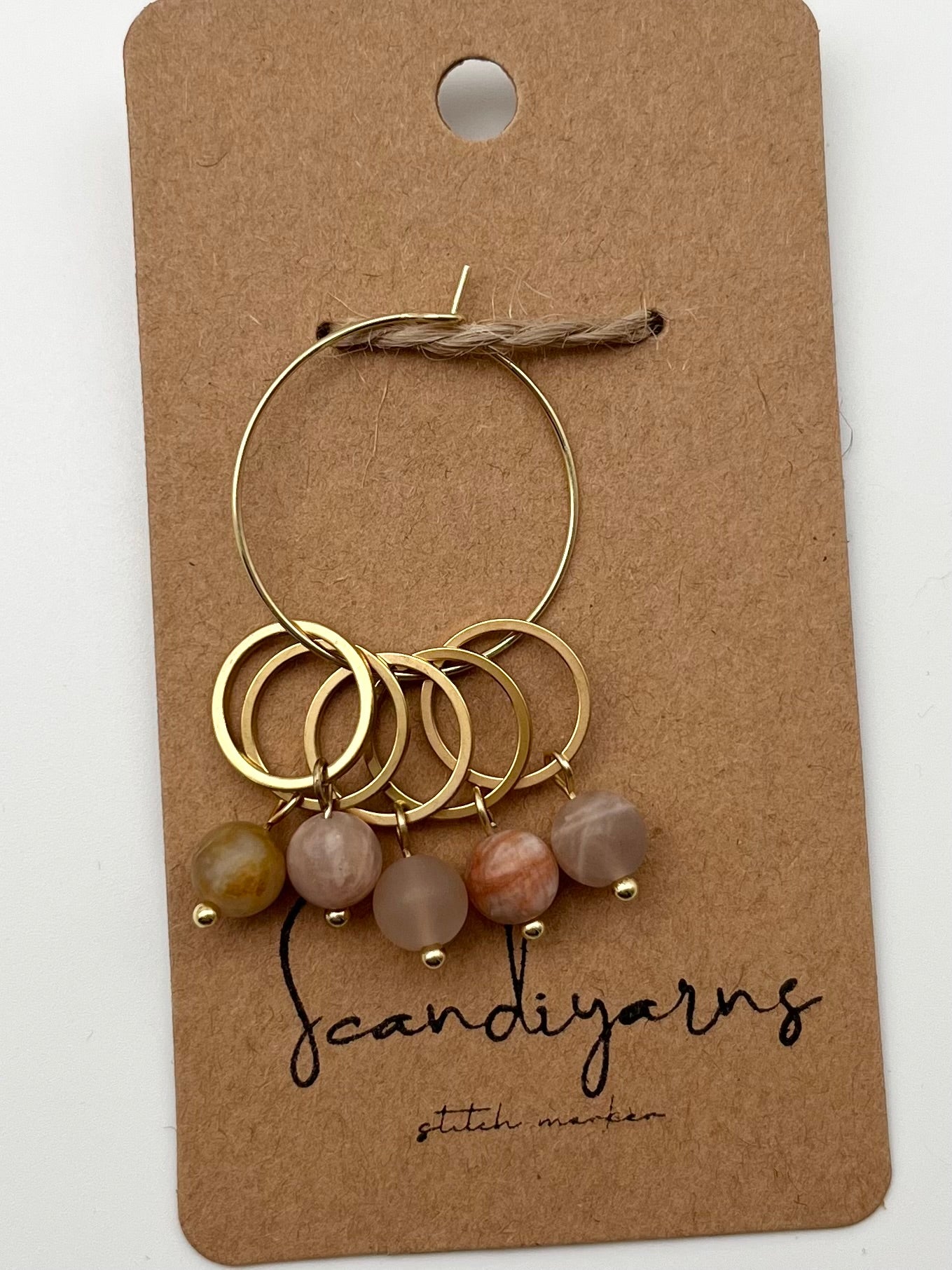 Sonnenstein mit kleinem Ring 5er Set Gold