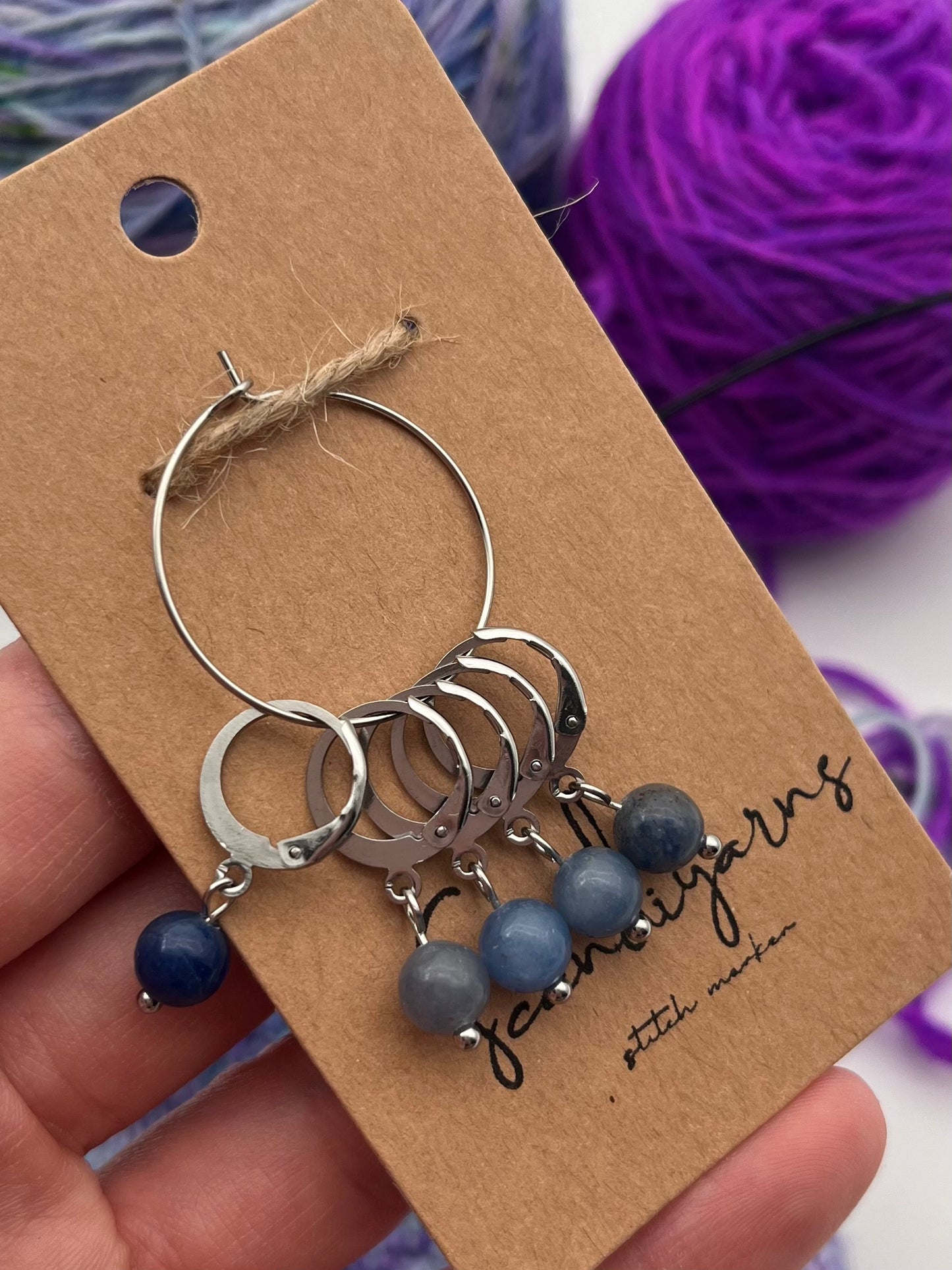 Aventurin mit Huggie 5er Set Silber