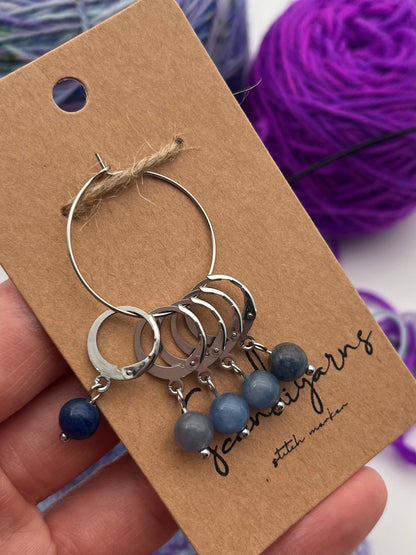 Aventurin mit Huggie 5er Set Silber