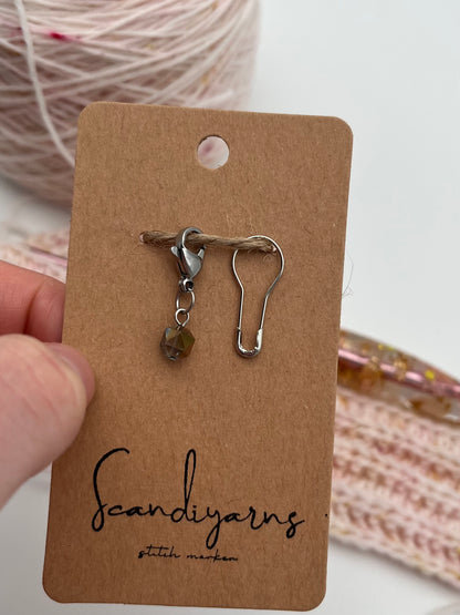 Facettperle Kupfer mit Karabiner Silber