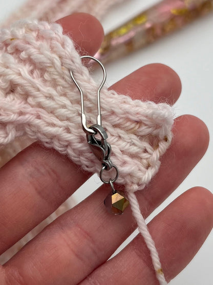 Facettperle Kupfer mit Karabiner Silber