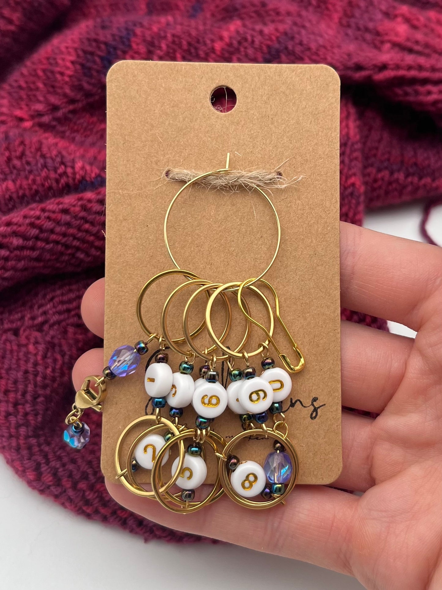 Reihenzähler 1-10 Rondellperle mit großem Ring Gold