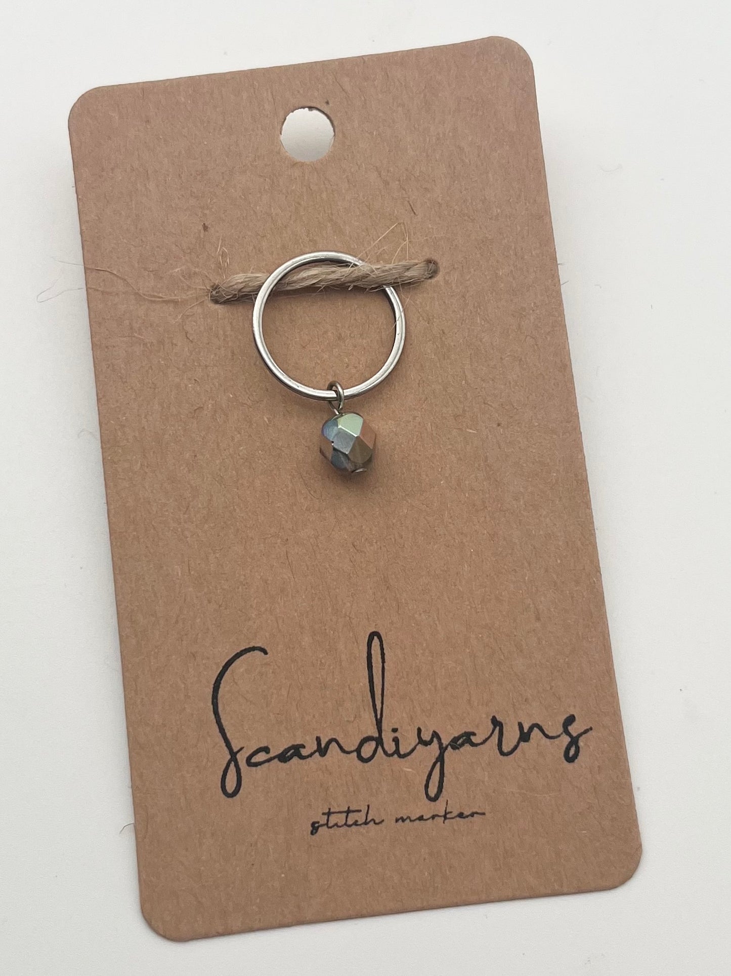 Rondellperle Bunt mit großem Ring Silber