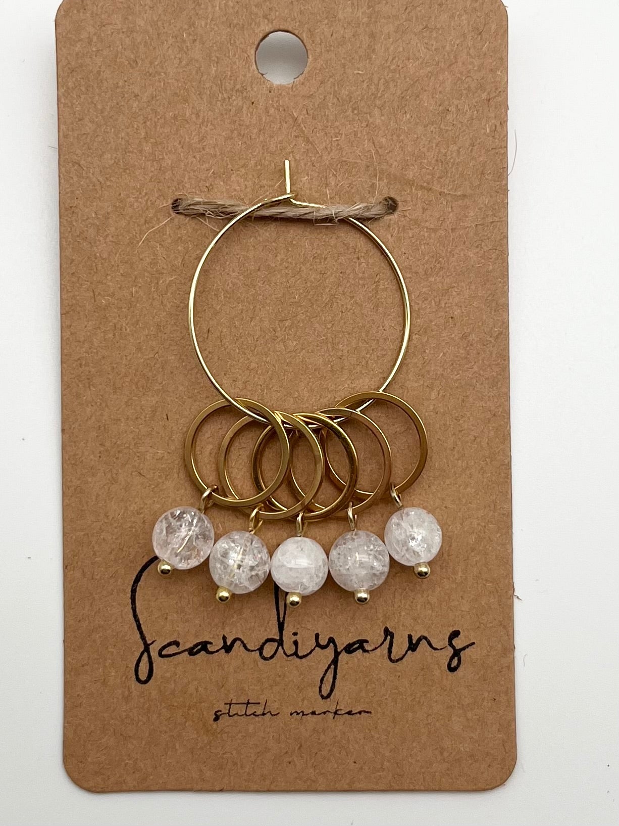 Quarz mit kleinem Ring 5er Set Gold