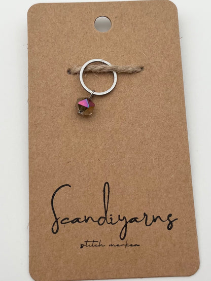 Facettperle Rosa mit kleinem Ring Silber