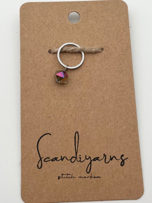 Facettperle Rosa mit kleinem Ring Silber