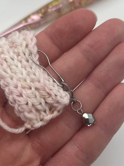 Rondellperle Silber mit Karabiner Silber