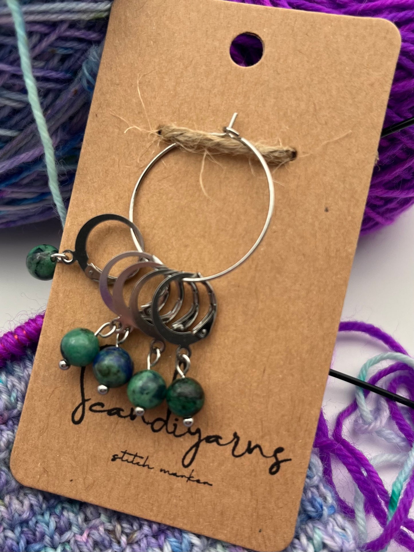 Lapislazuli mit Huggie 5er Set Silber