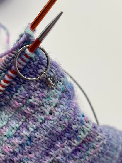 Facettperle Rosa mit großem Ring Silber