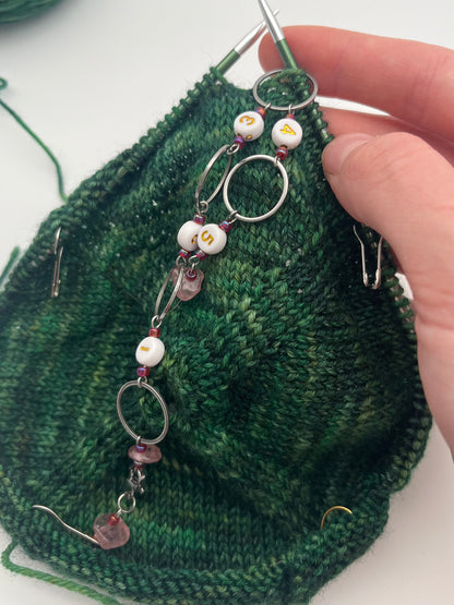 Reihenzähler 1-5 Erdbeerquarz mit großem Ring Silber