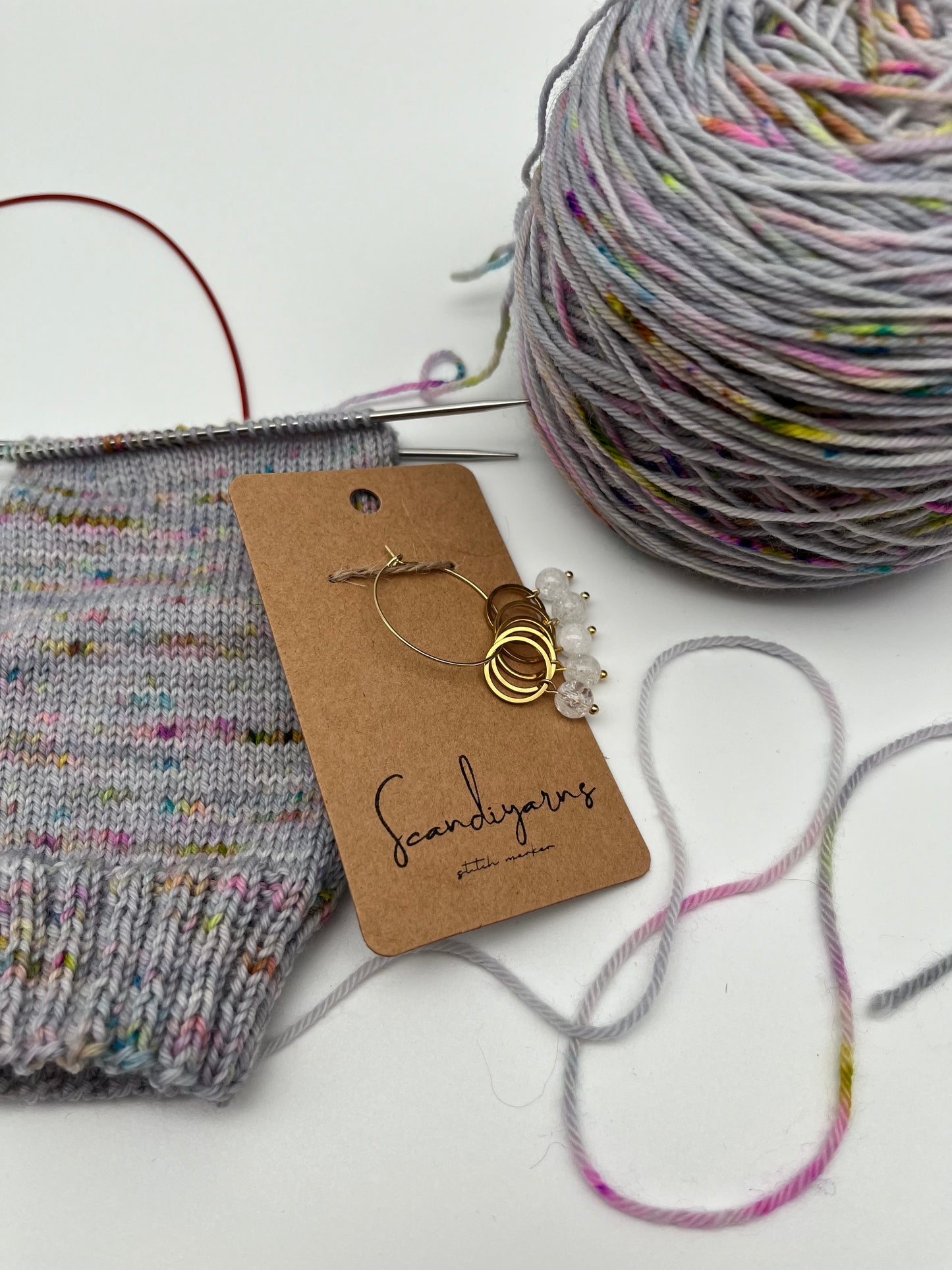 Quarz mit kleinem Ring 5er Set Gold