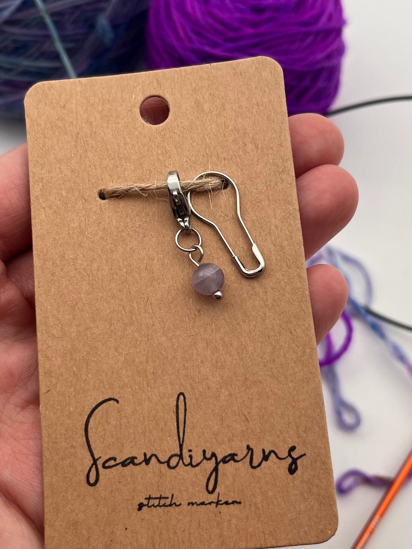 Amethyst mit Karabiner Silber