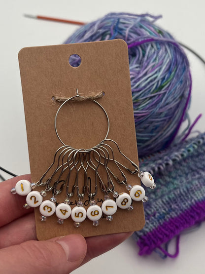 Reihenzähler 1-10 Weiß/Rosa Silber