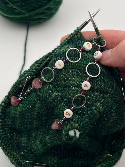 Reihenzähler 1-5 Erdbeerquarz mit kleinem Ring Silber