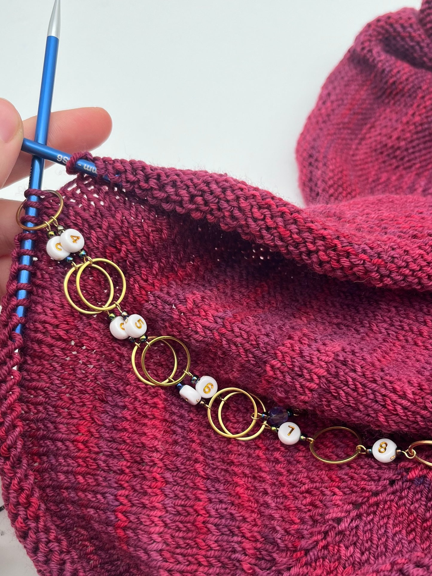 Reihenzähler 1-10 Rondellperle mit großem Ring Gold