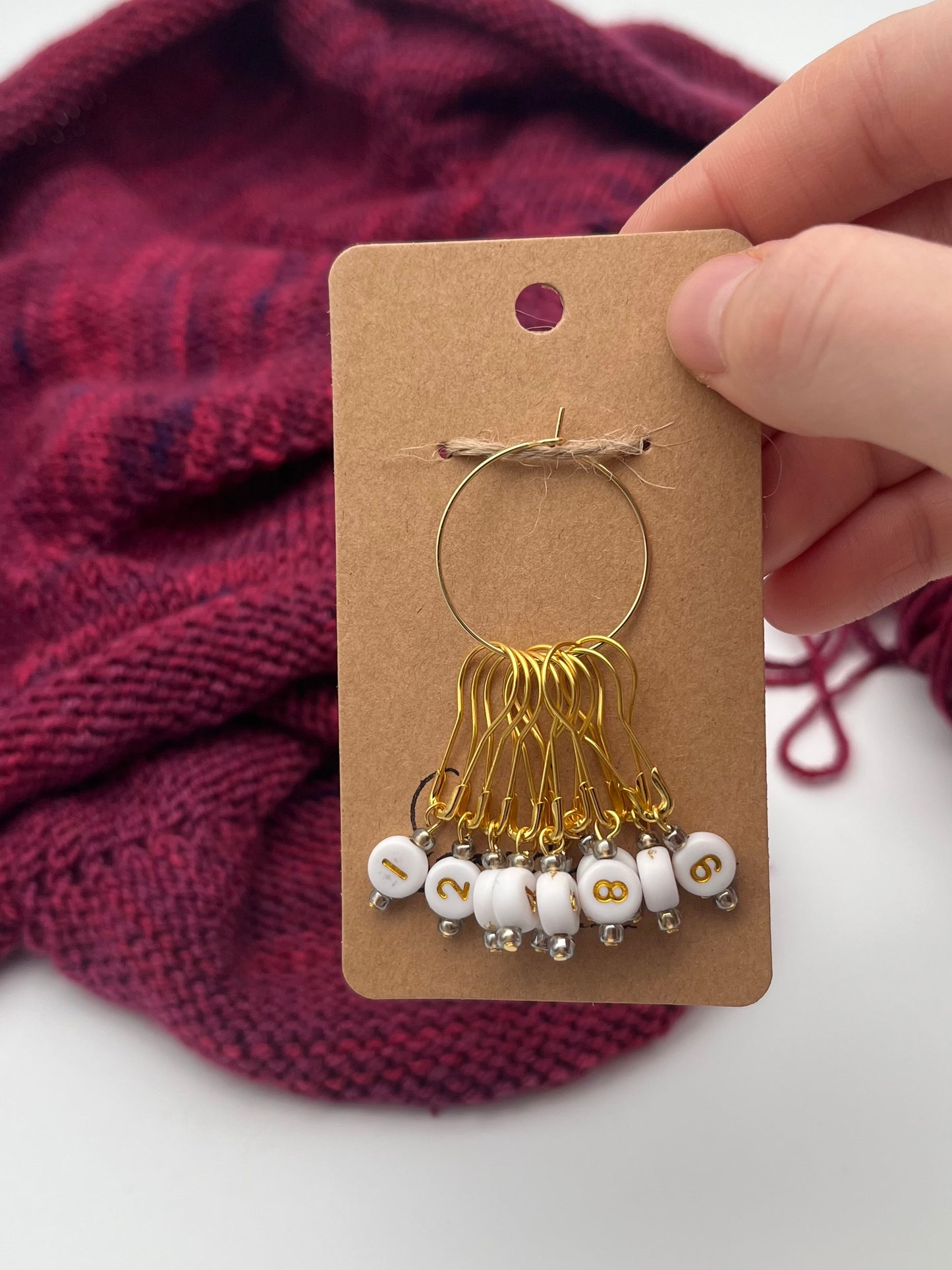 Reihenzähler 1-10 Weiß/Grau Gold