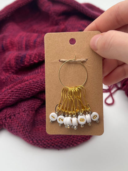 Reihenzähler 1-10 Weiß/Grau Gold